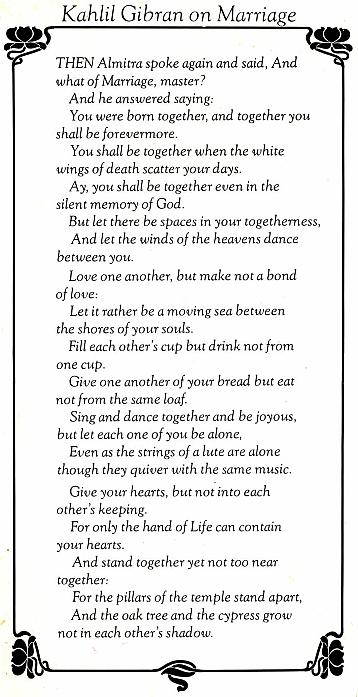 Kahlil Gibran on Marriage