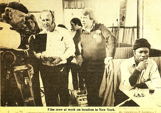 Film crew at work on location in New York.