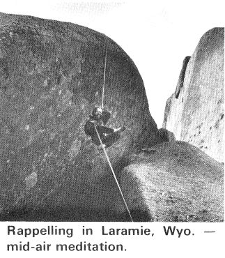 Rappelling in Laramie, Wyo. - mid-air meditation.