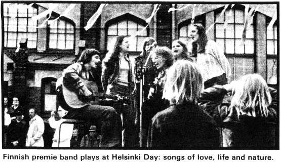 Finnish premie band plays at Helsinki Day: songs of love, life and nature
