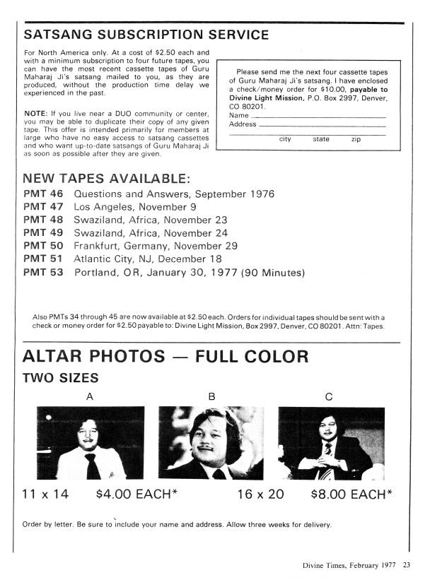 Prem Rawat: Divine Times magazine