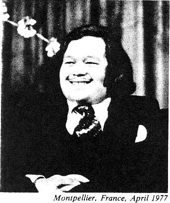 Prem Rawat Inspirational Speaker the Lord of the Universe in Montpellier France April 1977