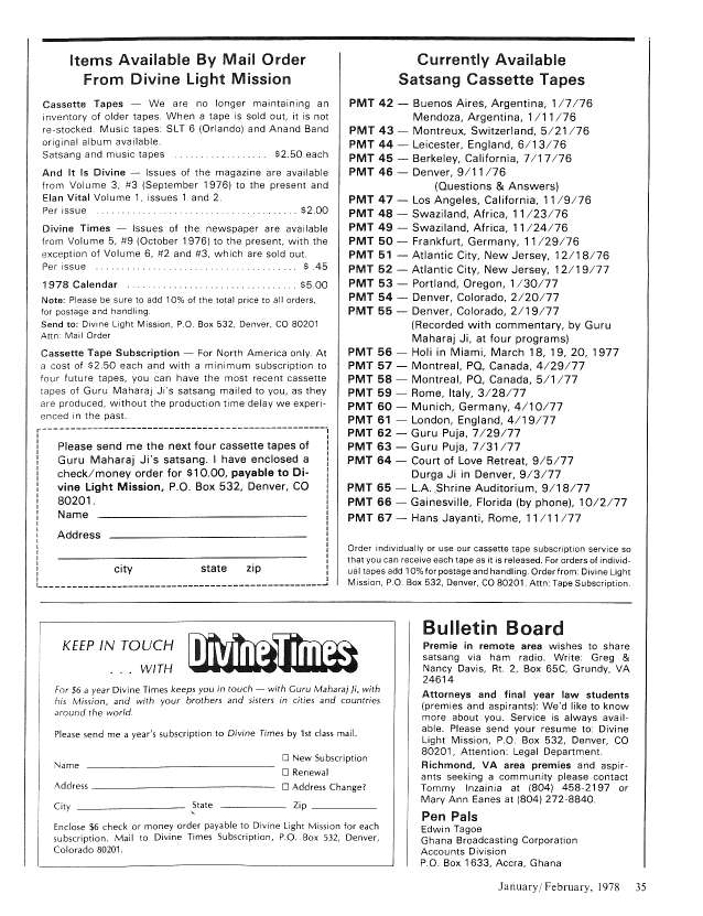 Divine Times Magazine About Prem Rawat (Maharaji)