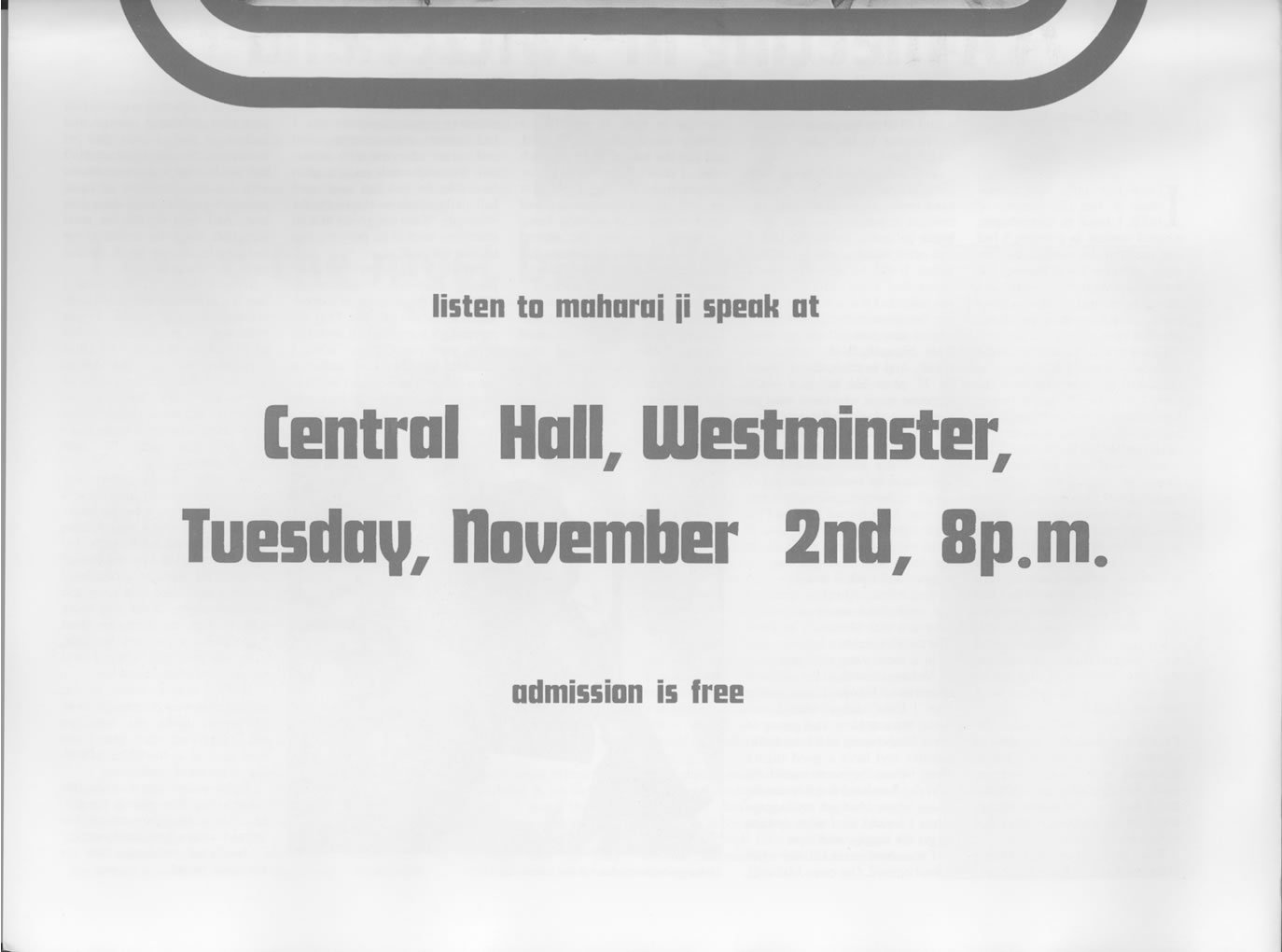 MAHARAJ JI CENTRAL HALL WESTMINSTER, NOVEMBER 2ND 1971