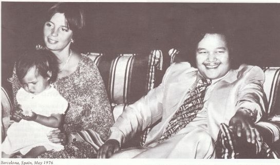 Prem Rawat aka Maharaji and his wife Marolyn formerly known as Durga Ji in Barcelona, Spain, May 1976