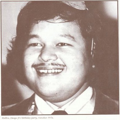 Prem Rawat aka Maharaji at Malibu, Durga Ji's birthday party, October 1976.