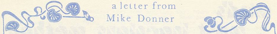 a letter from Mike Donner a letter from Mike Donner
