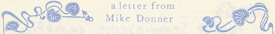 a letter from Mike Donner