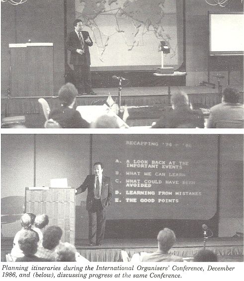 Planning itineraries during the International Organisers' Conference, December 1986