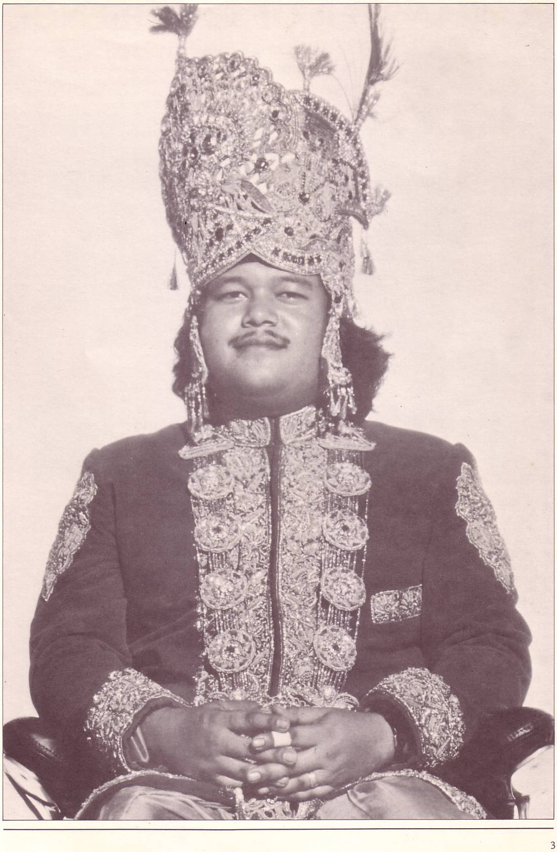 Prem Rawat (Maharaji) Dressed And Crowned As Krishna On His Throne On Stage