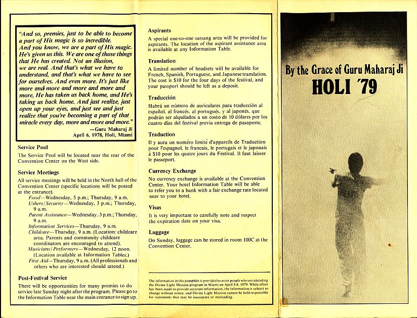 By the Grace of Guru Maharaj Ji, Holi '79