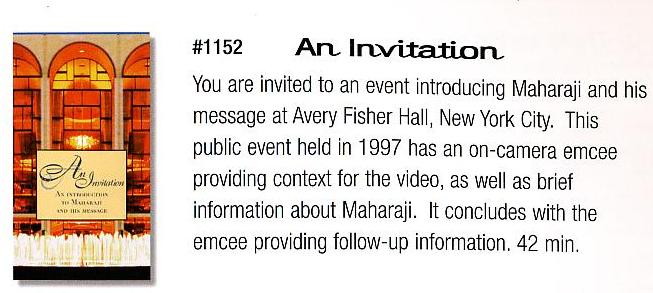 Maharaji: An Invitation 1997