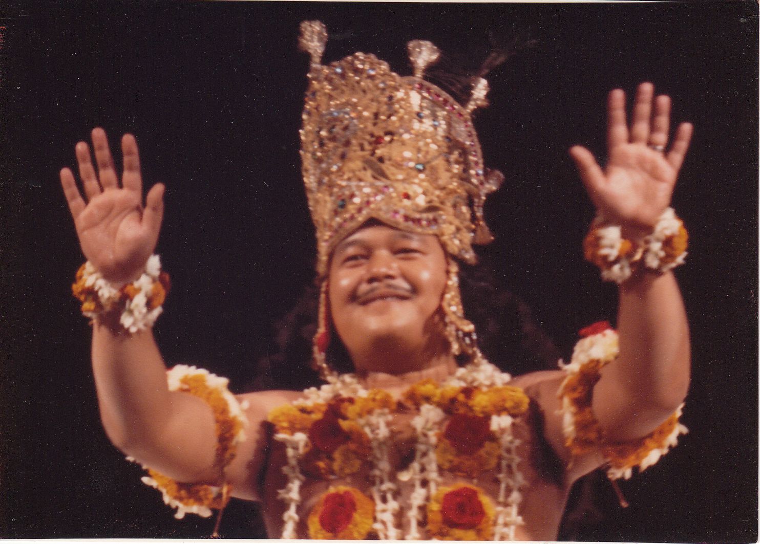 Prem Rawat (Maharaji) Dressed As Krishna With Crown On Stage Photo
