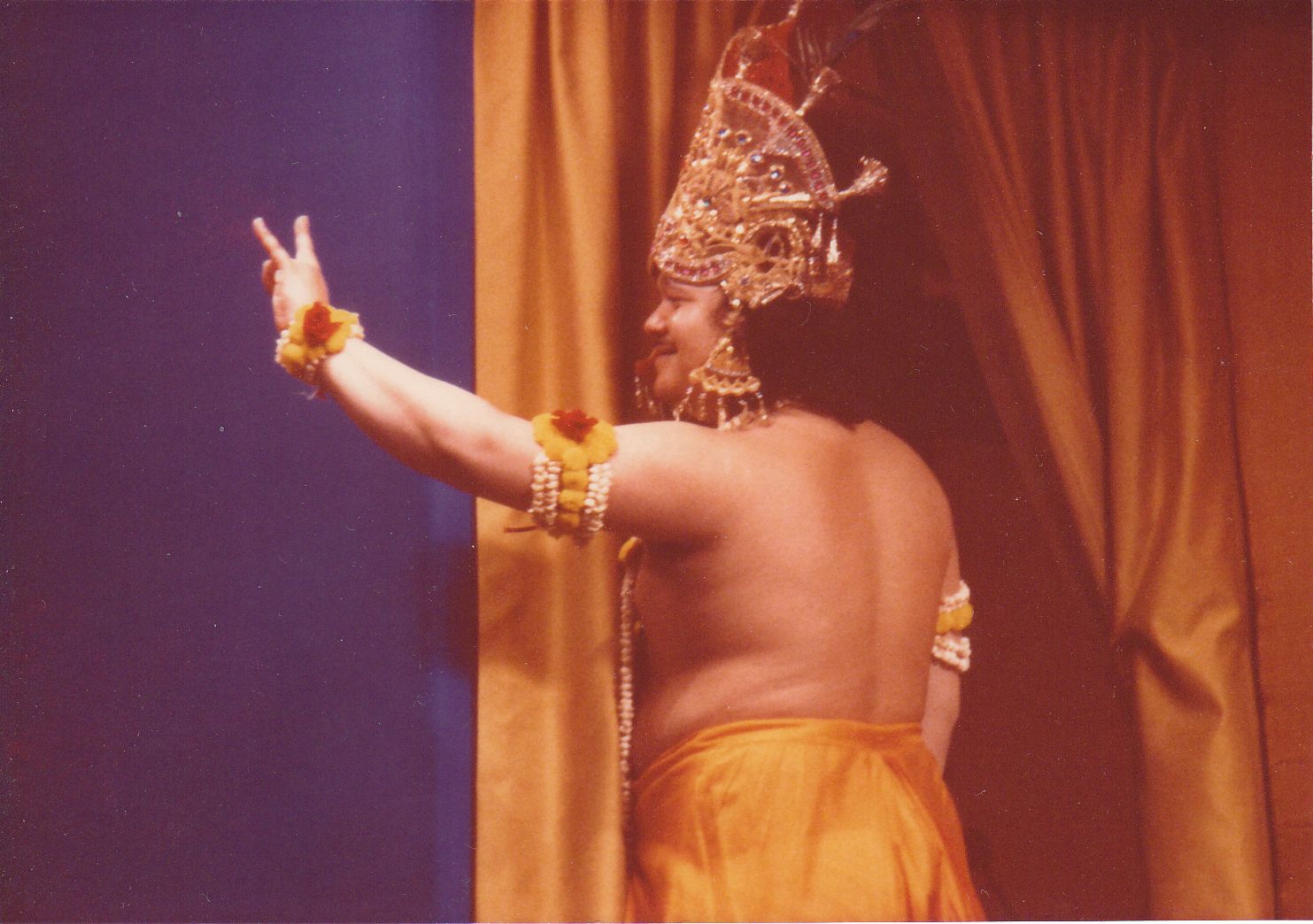 Prem Rawat (Maharaji) Dressed As Krishna With Crown On Stage