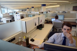 Steven Mihalisko working at Deltek's headquarters. Mihalisko, 29, is a senior analyst for the company's U.S. Air Force team.