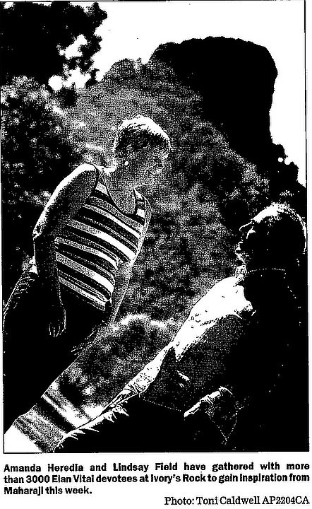 Amanda Heredia and Lindsay Field have gathered with more than 3000 Elan Vital devotees at Ivorys Rock