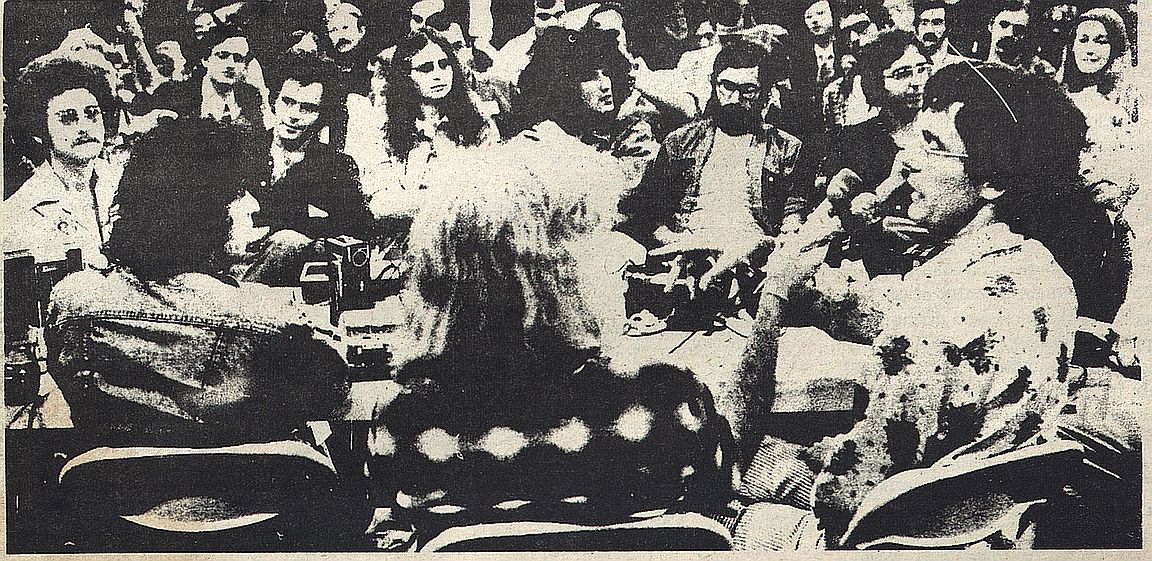 Rennie Davis (left), Ken Kelly (center) and Paul Krassner