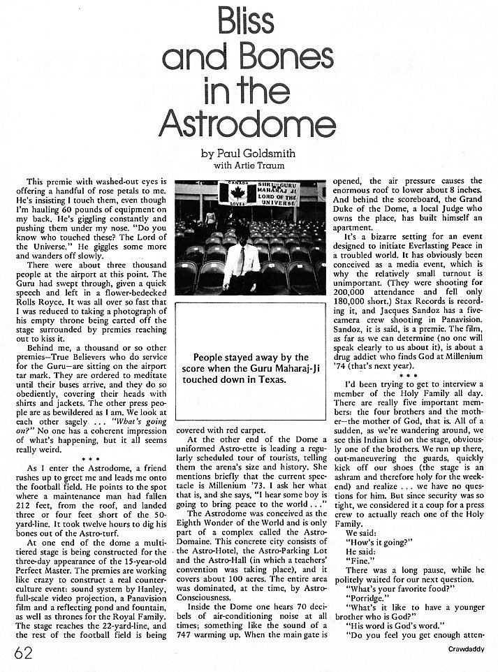 Crawdaddy Magazine Article about Prem Rawat