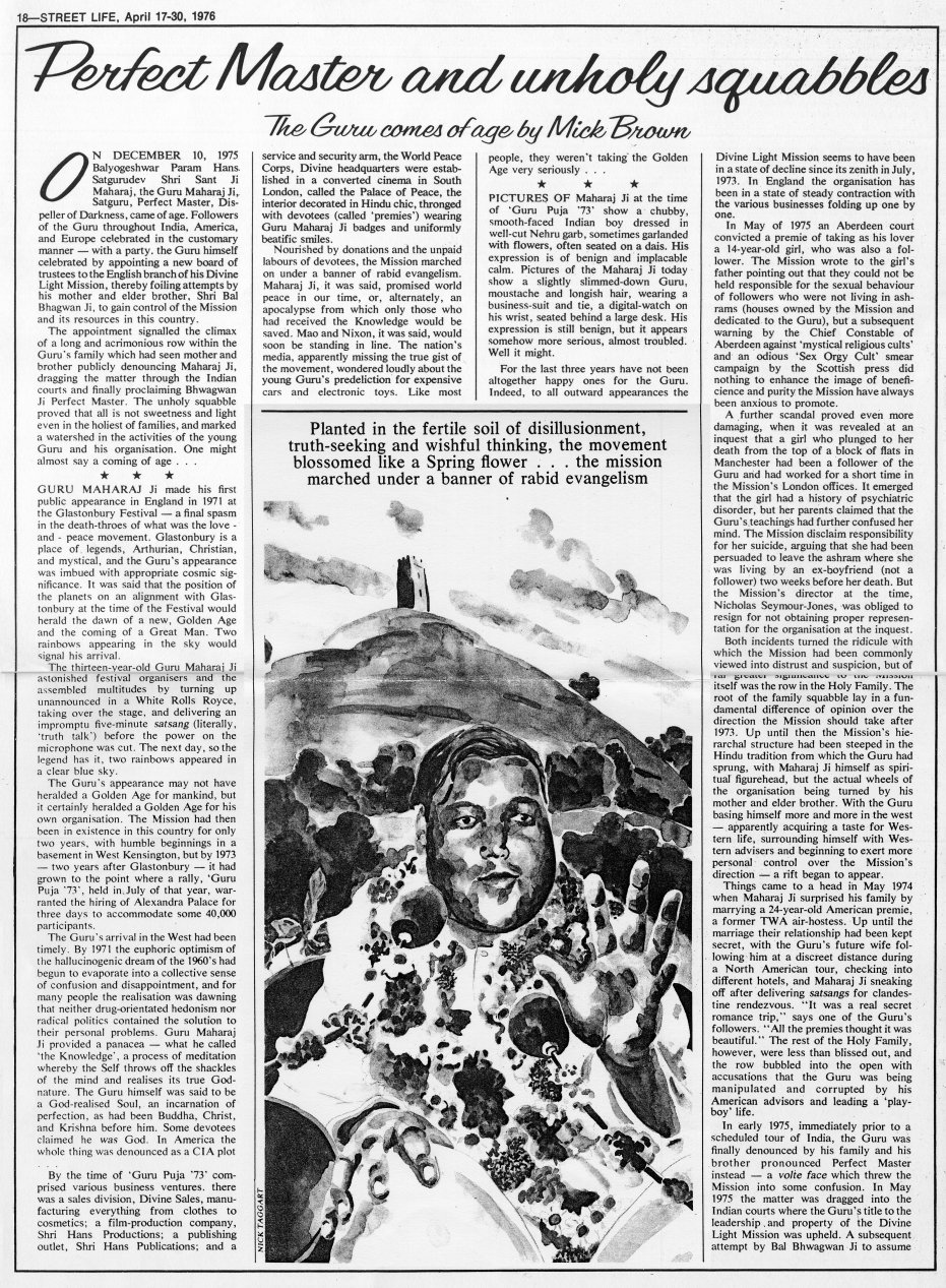 Street Life magazine: Prem Rawat aka Guru Maharaj Ji