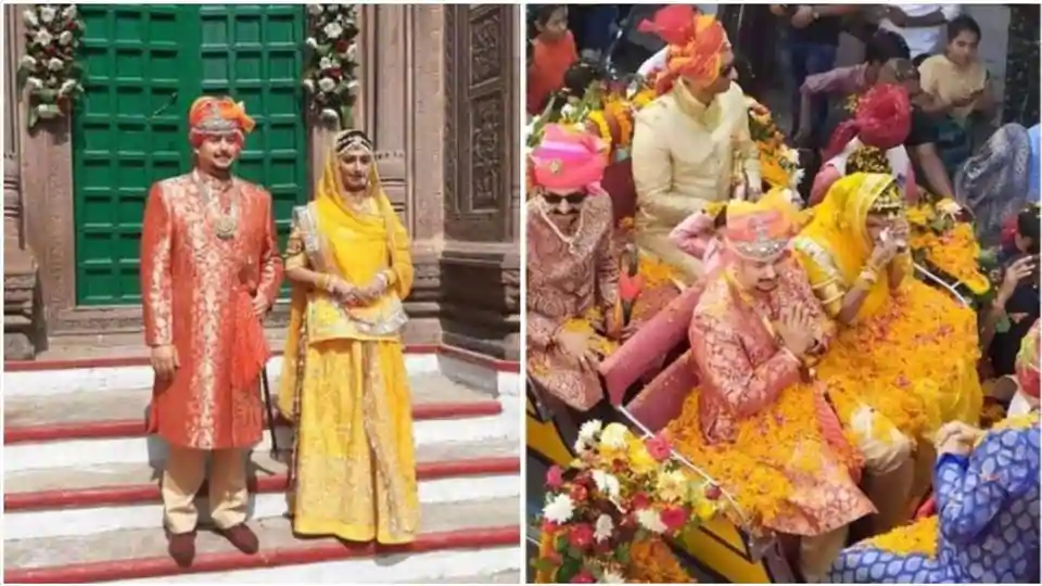 Mohena Kumari Singh and her husband Suyesh Rawat in Rewa.